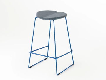 DUET - Sled base high fabric stool by Ross Gardam - view 2
